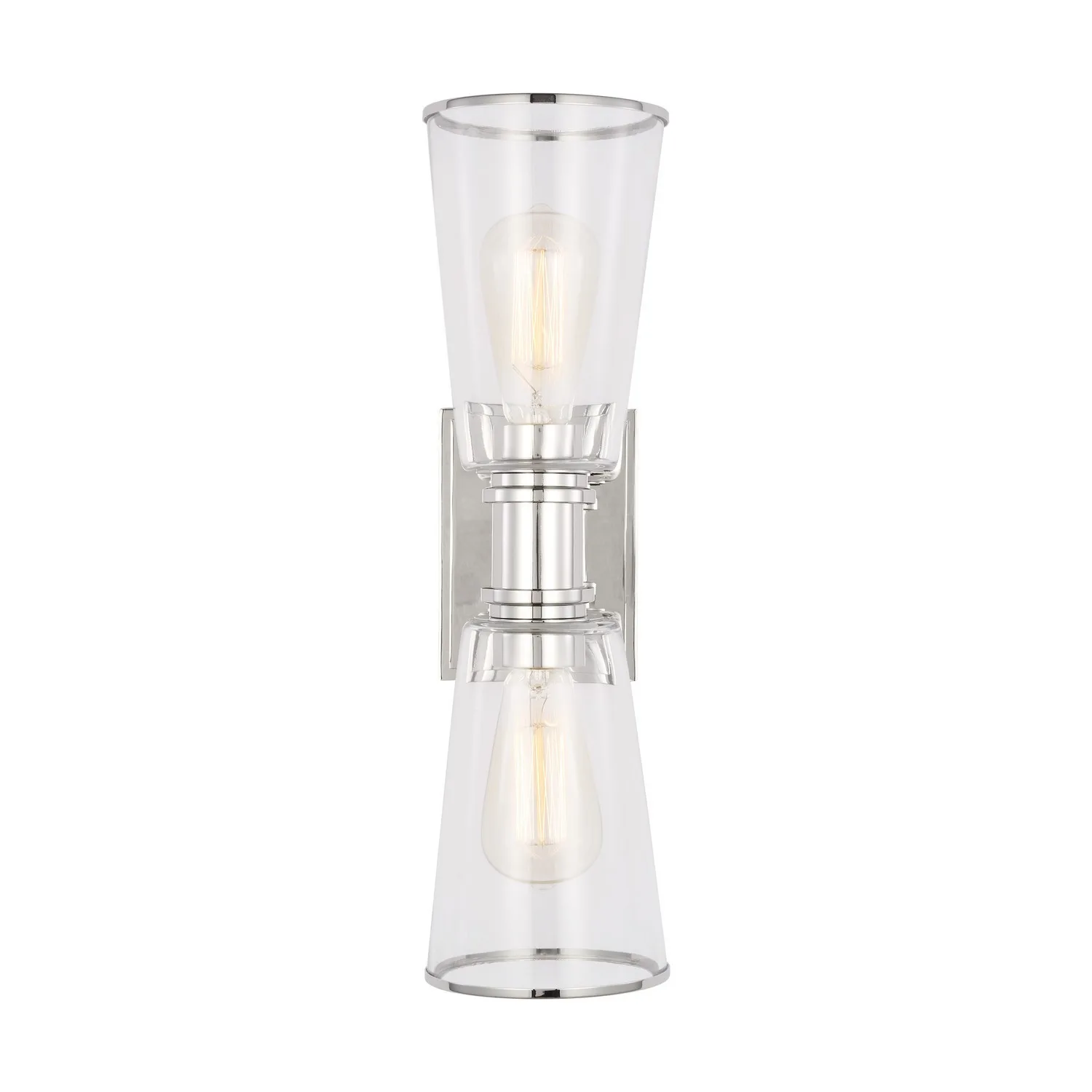 Alessa Two Light Bath Vanity in Polished Nickel