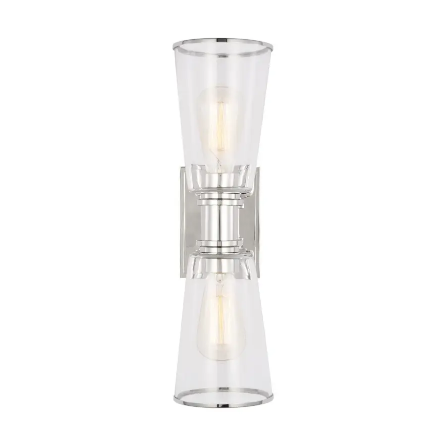 Alessa Two Light Bath Vanity in Polished Nickel