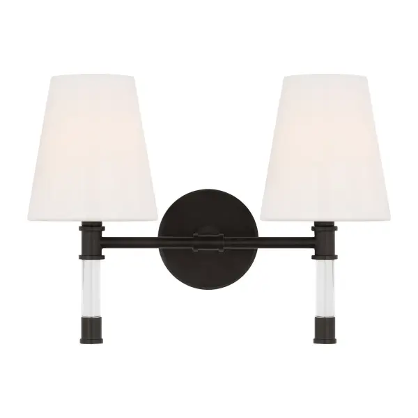 Hanover Two Light Bath Vanity in Aged Iron