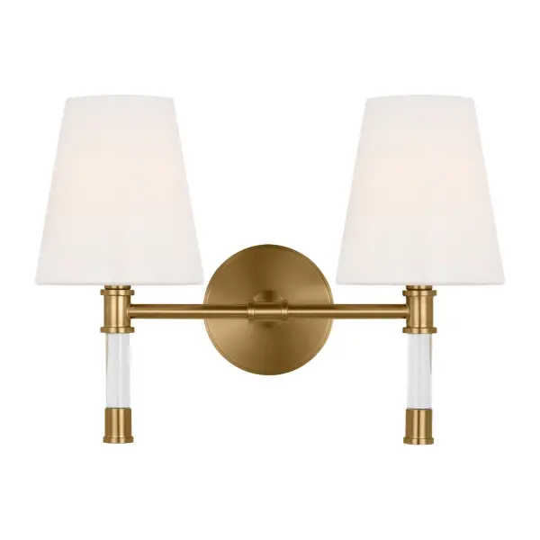 Hanover Two Light Bath Vanity in Burnished Brass