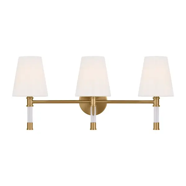 Hanover Three Light Bath Vanity in Burnished Brass