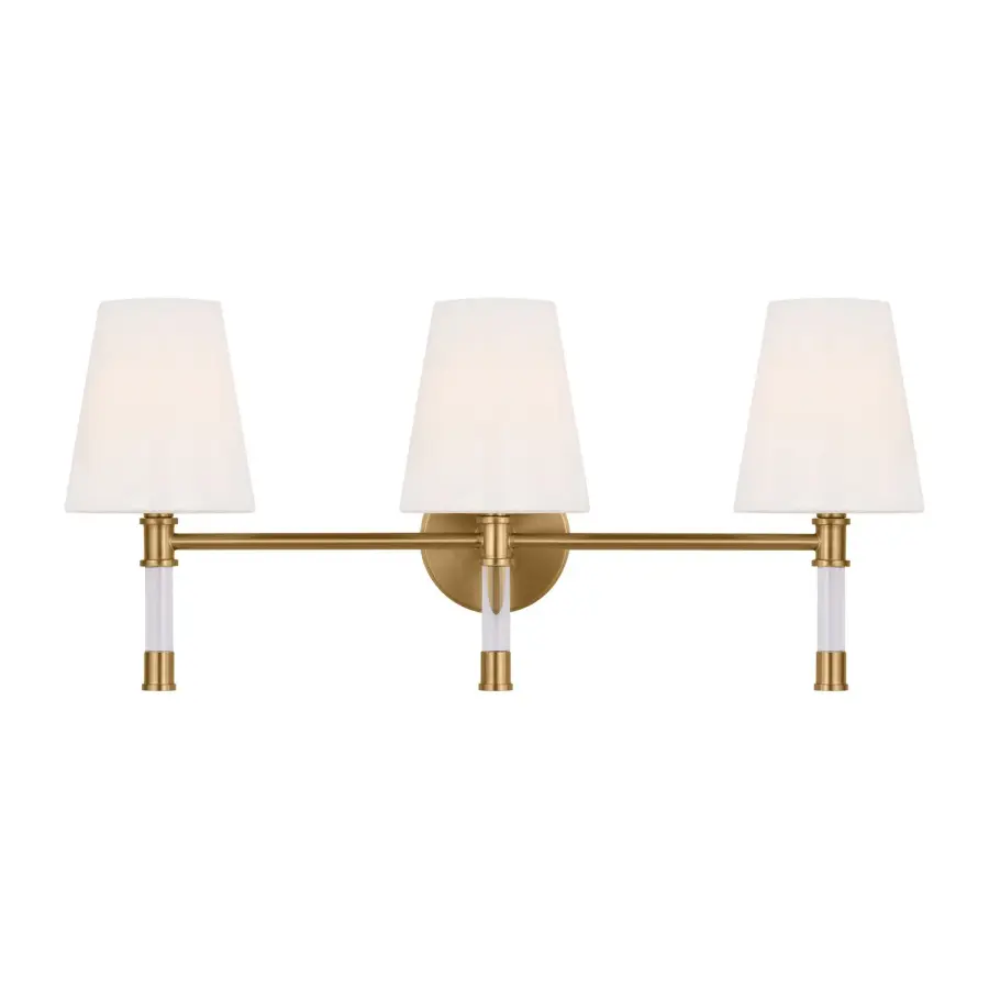 Hanover Three Light Bath Vanity in Burnished Brass