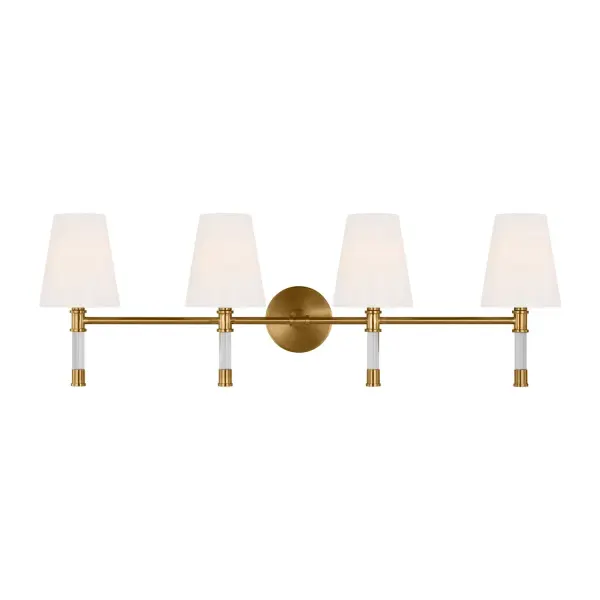 Hanover Four Light Bath Vanity in Burnished Brass