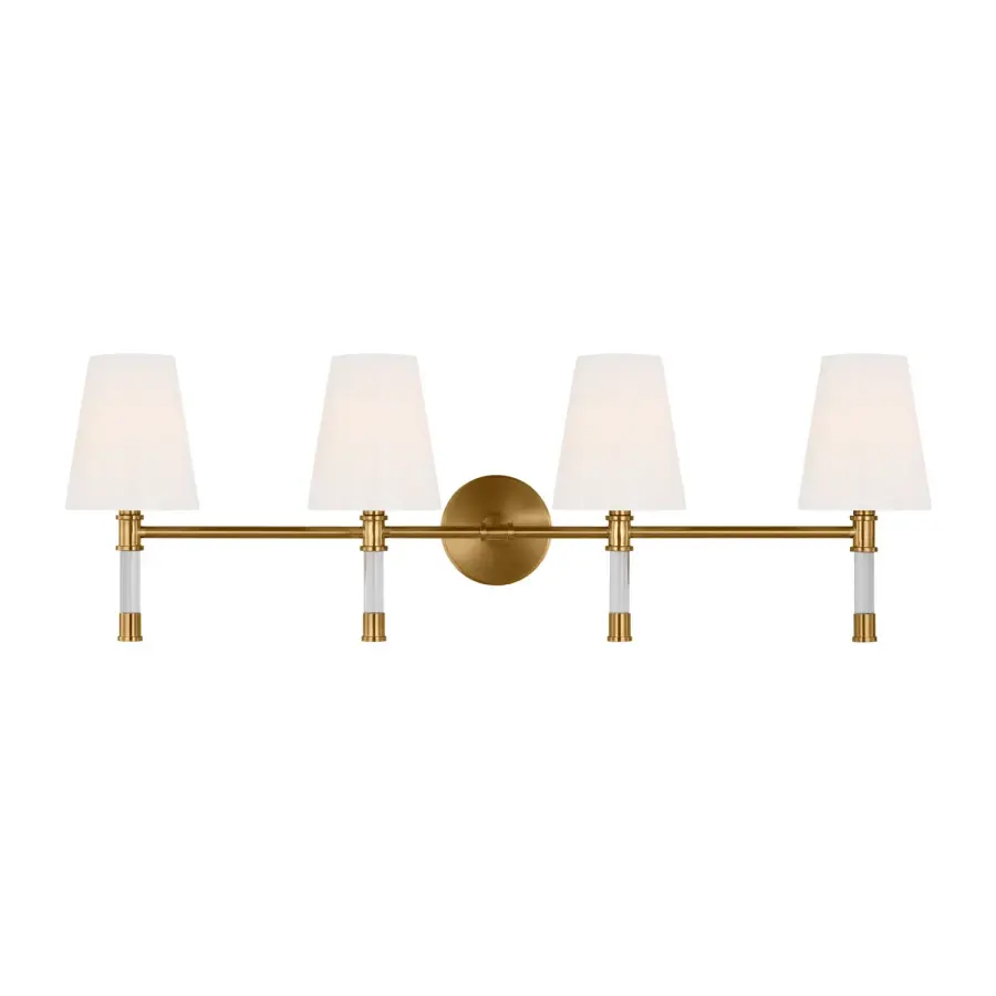 Hanover Four Light Bath Vanity in Burnished Brass
