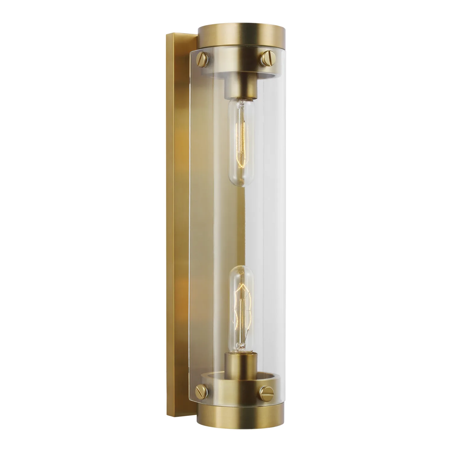 Garrett Two Light Wall Sconce in Burnished Brass