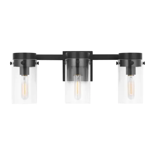 Garrett Three Light Vanity in Aged Iron