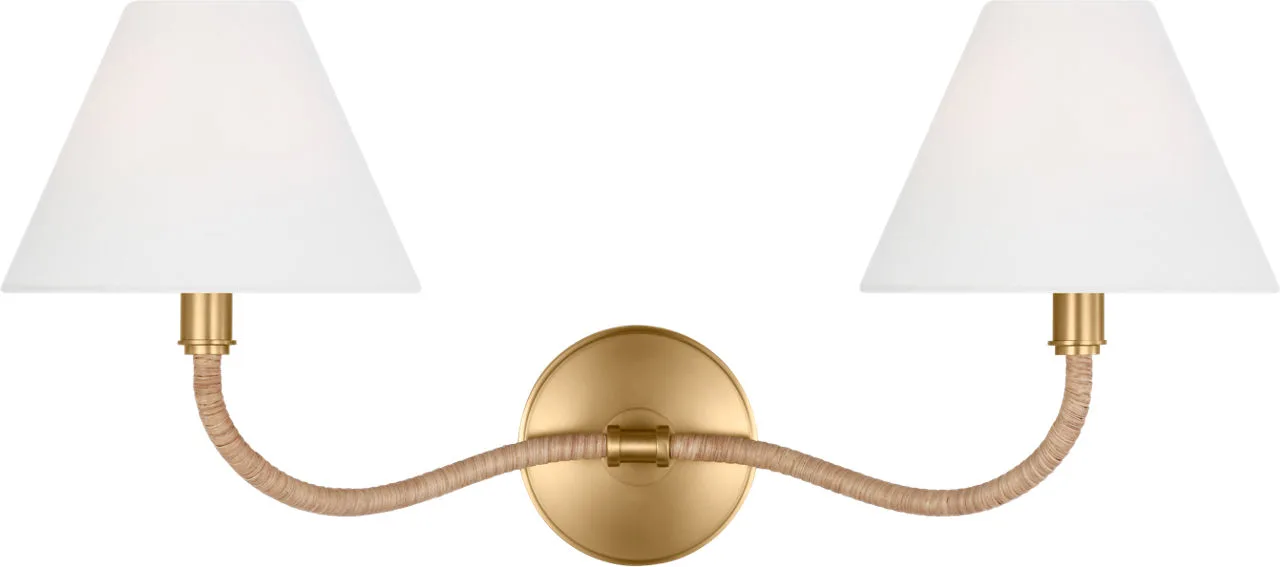 Laguna Two Light Wall Sconce in Burnished Brass