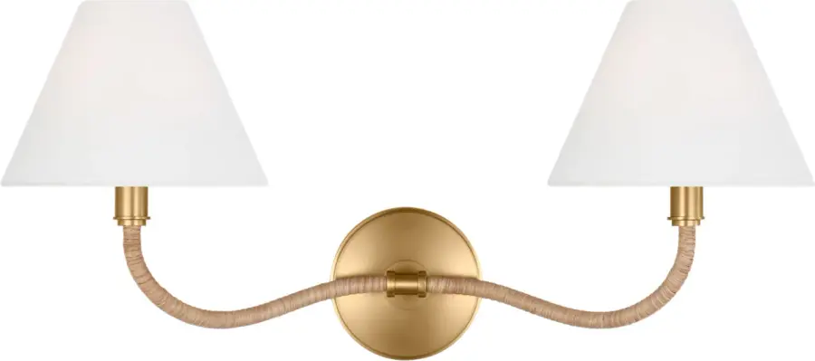 Laguna Two Light Wall Sconce in Burnished Brass - Image 1