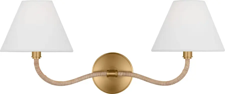 Laguna Two Light Wall Sconce in Burnished Brass - Image 2