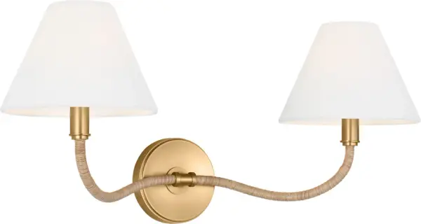 Laguna Two Light Wall Sconce in Burnished Brass - Image 4
