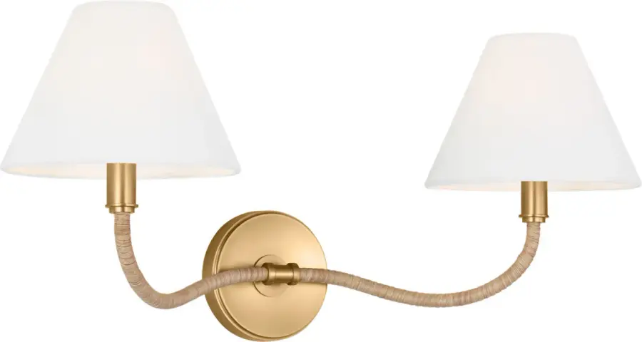 Laguna Two Light Wall Sconce in Burnished Brass - Image 4