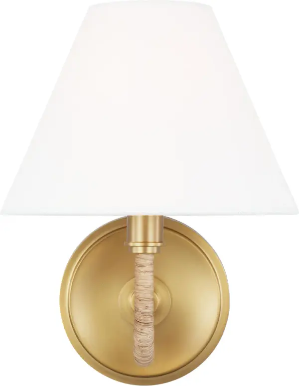 Elegant Coastal-Inspired Sconce with Warm Brass Finish - Image 1