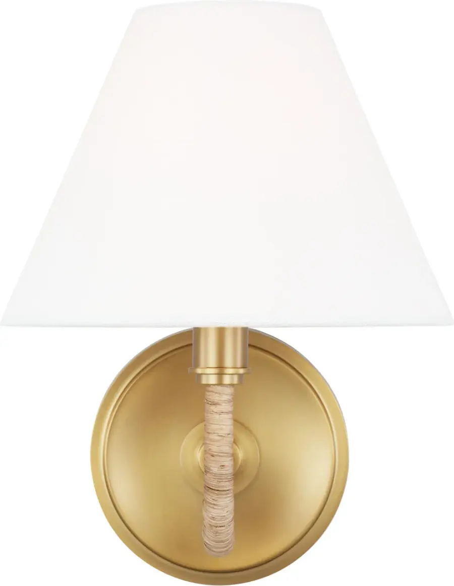 Elegant Coastal-Inspired Sconce with Warm Brass Finish - Image 1