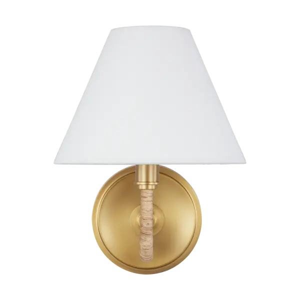 Elegant Coastal-Inspired Sconce with Warm Brass Finish - Image 2