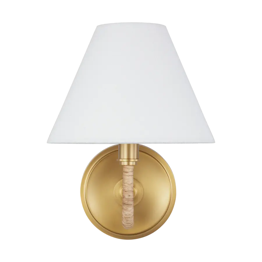 Elegant Coastal-Inspired Sconce with Warm Brass Finish - Image 2
