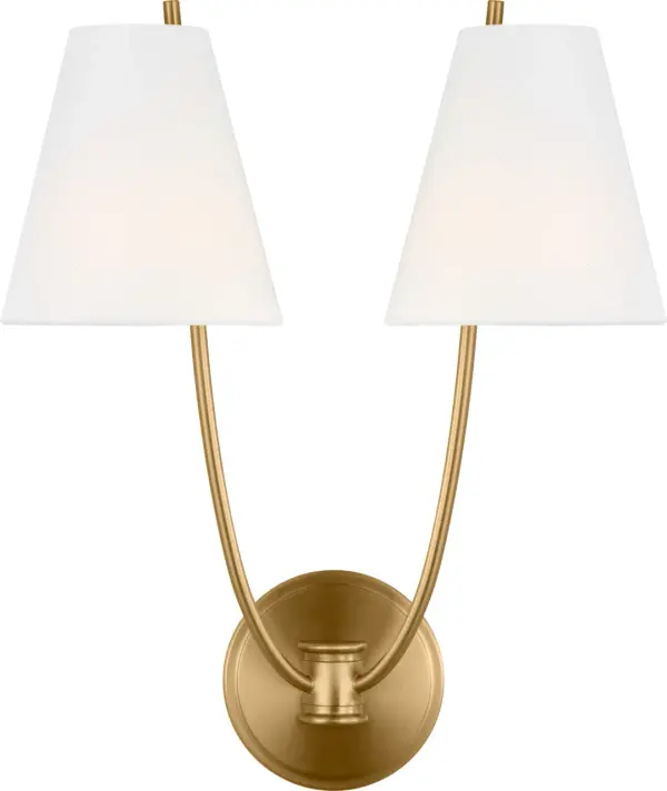 Marina 18" Double Sconce in Burnished Brass - Image 4