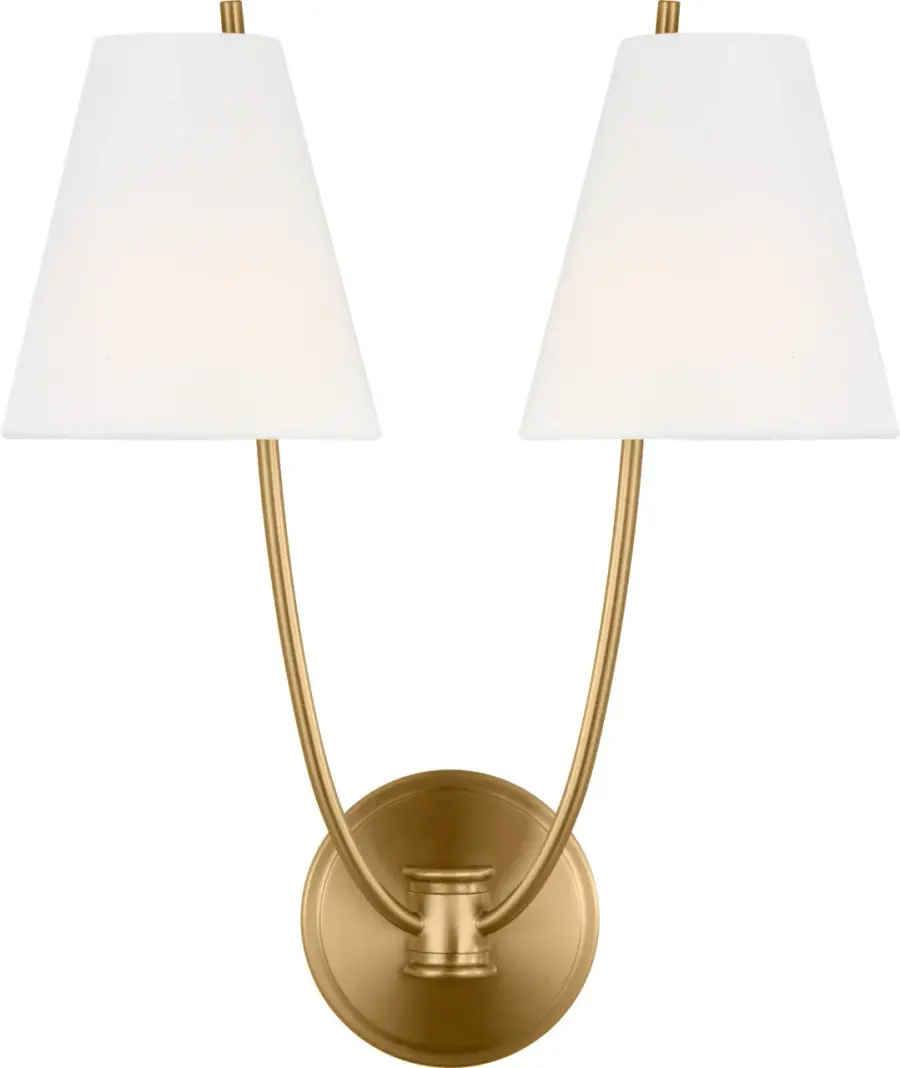 Marina 18" Double Sconce in Burnished Brass - Image 4