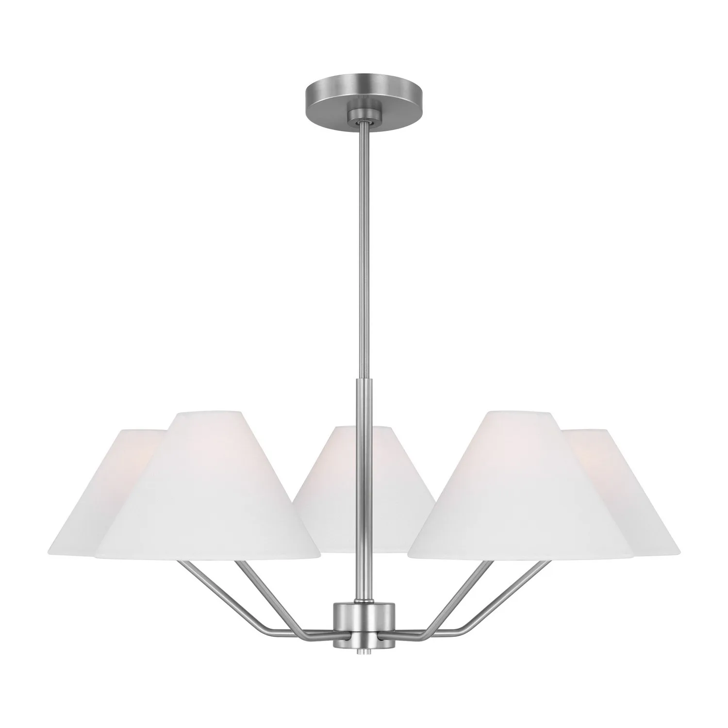 Burke Five Light Chandelier in Brushed Steel