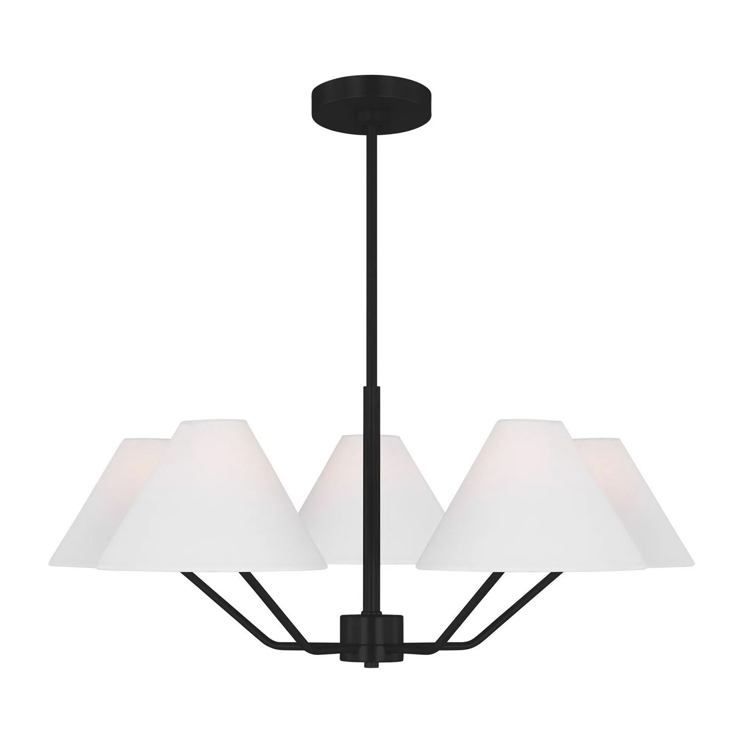 Burke Five Light Chandelier in Midnight Black