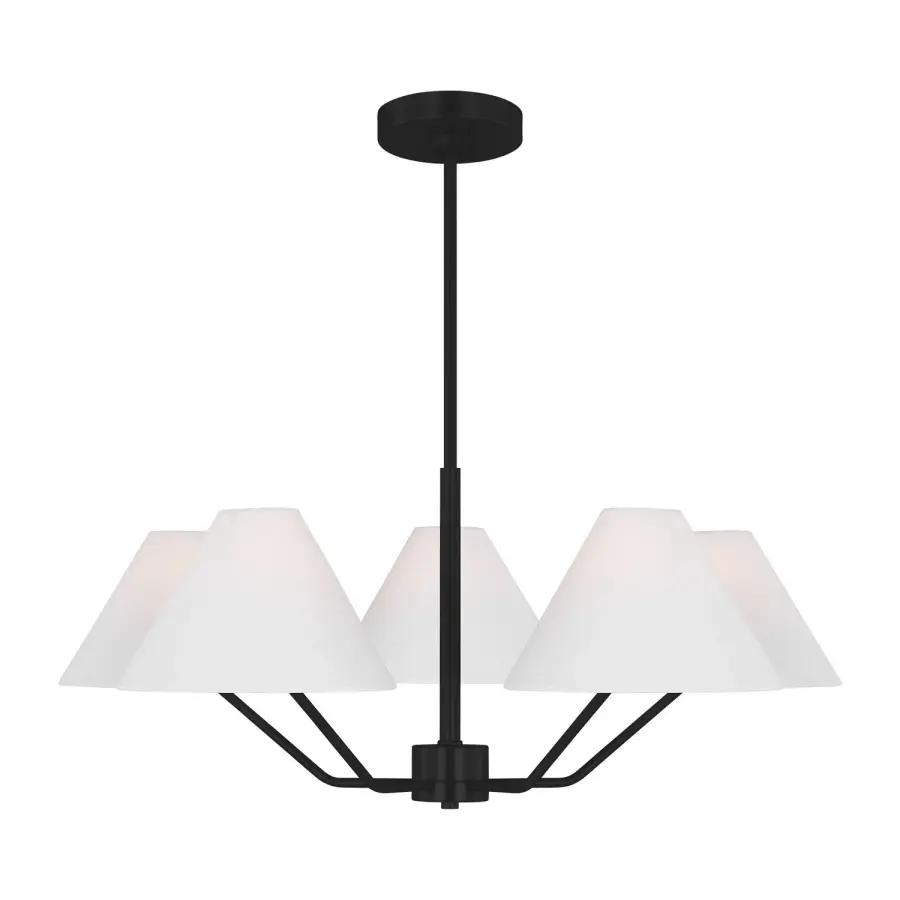Burke Five Light Chandelier in Midnight Black