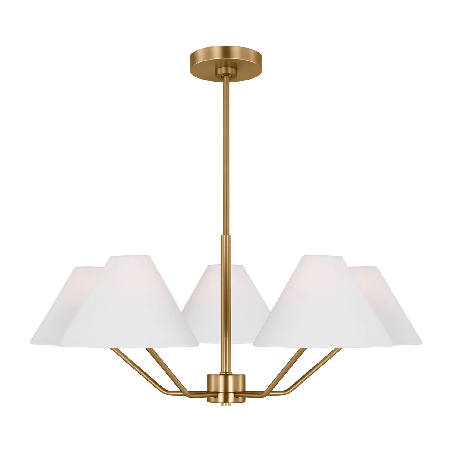 Burke Five Light Chandelier in Satin Brass