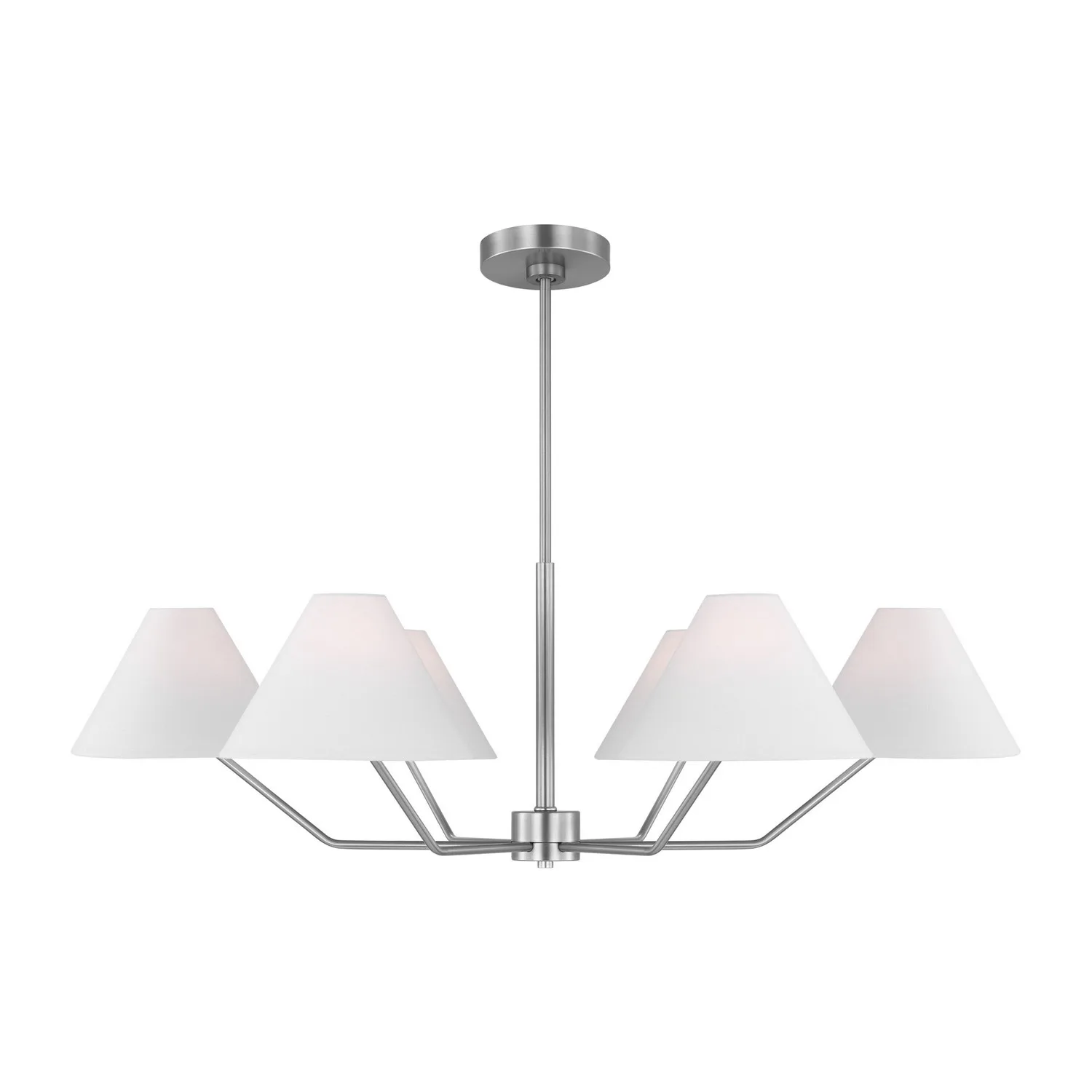 Burke Six Light Chandelier in Brushed Steel
