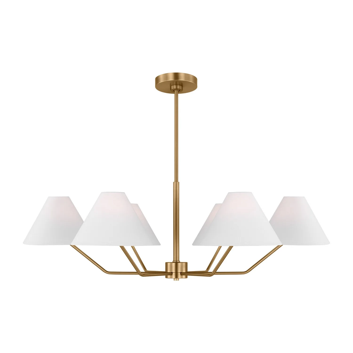 Burke Six Light Chandelier in Satin Brass