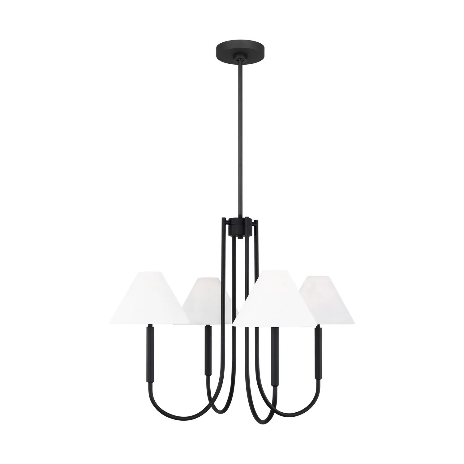 Porteau Five Light Chandelier in Midnight Black