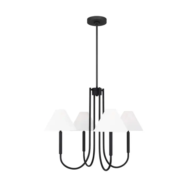 Porteau Five Light Chandelier in Midnight Black