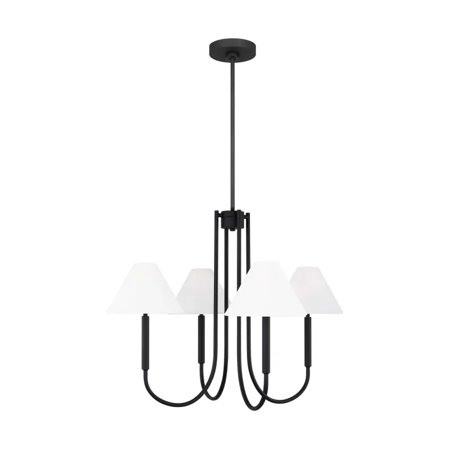 Porteau Five Light Chandelier in Midnight Black