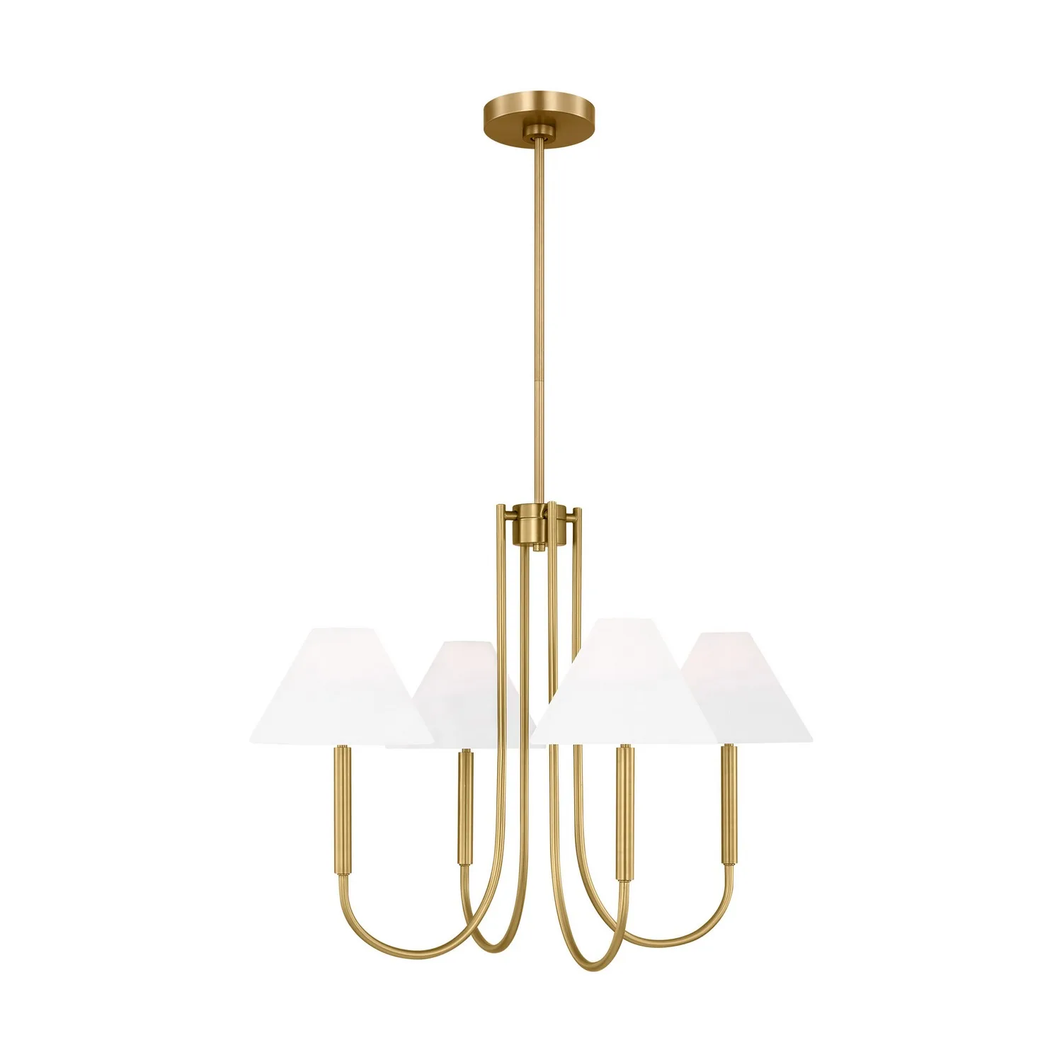 Porteau Four Light Chandelier in Satin Brass