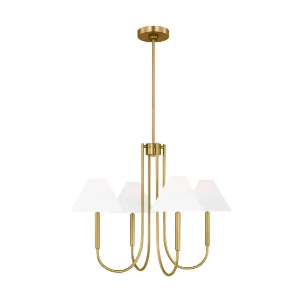 Porteau Four Light Chandelier in Satin Brass