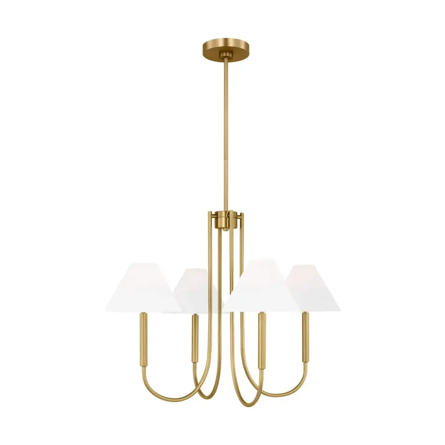 Porteau Four Light Chandelier in Satin Brass
