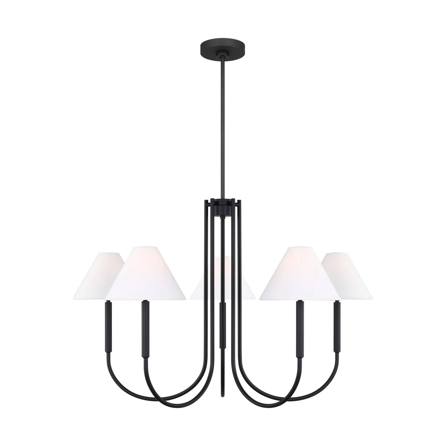 Porteau Six Light Chandelier in Midnight Black