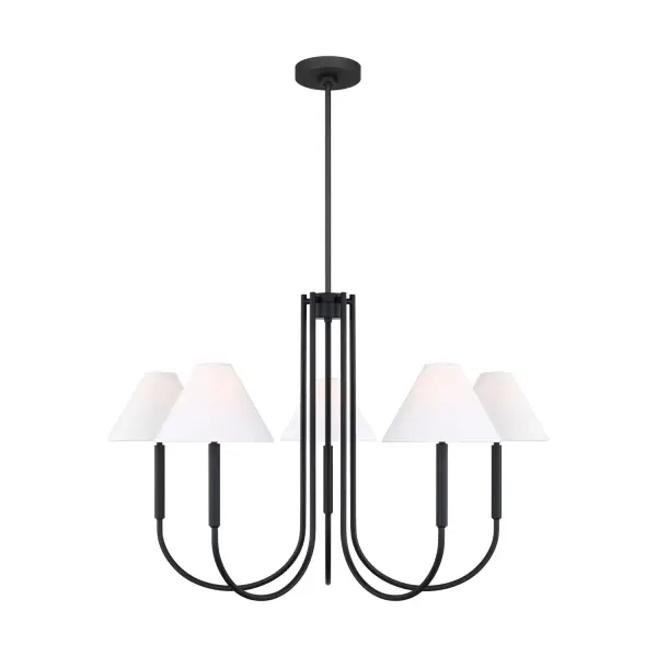 Porteau Six Light Chandelier in Midnight Black