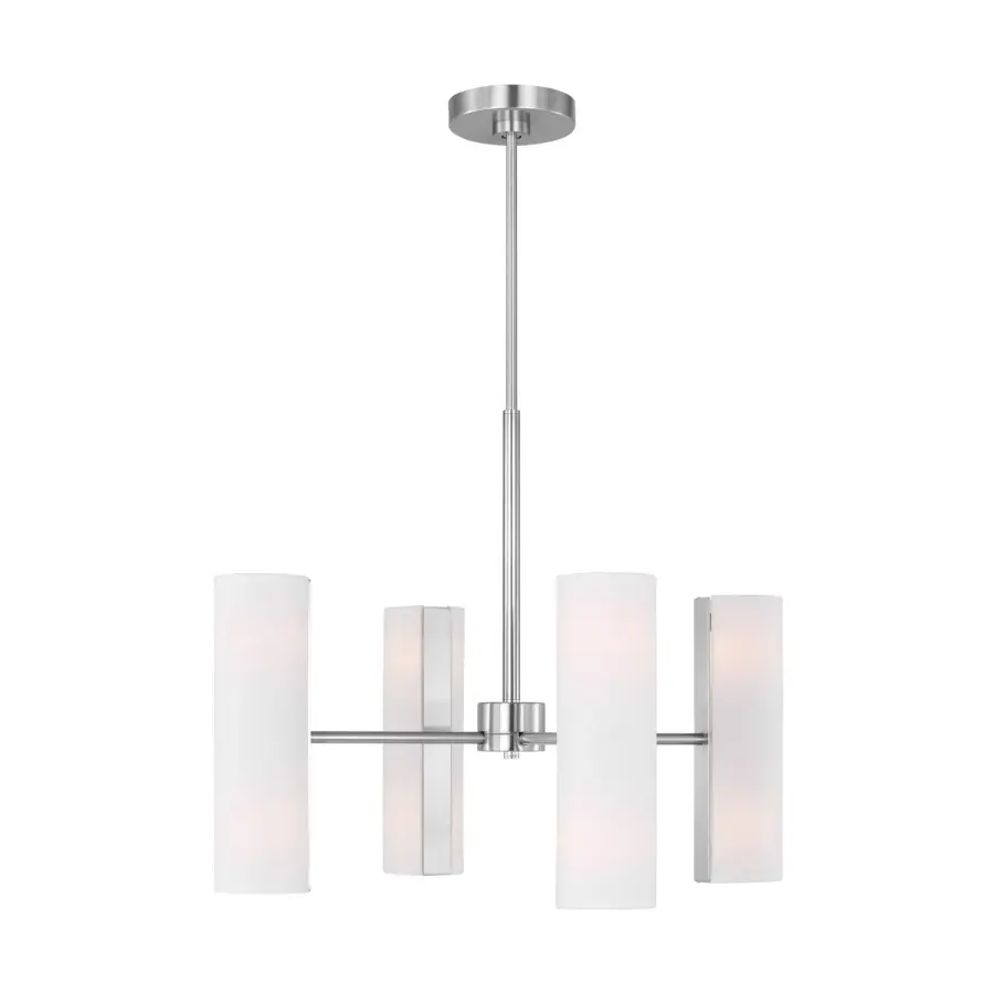 Capalino Eight Light Chandelier in Brushed Steel