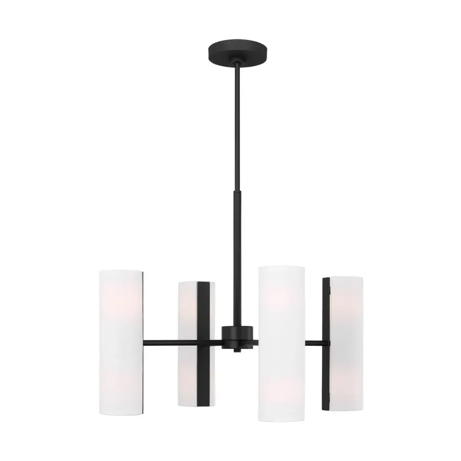 Capalino Eight Light Chandelier in Midnight Black