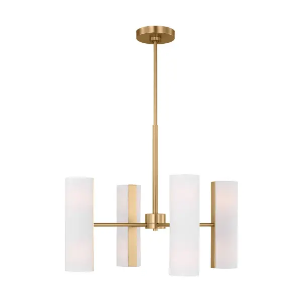 Capalino Eight Light Chandelier in Satin Brass