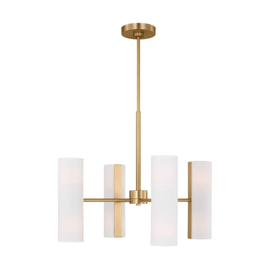 Capalino Eight Light Chandelier in Satin Brass