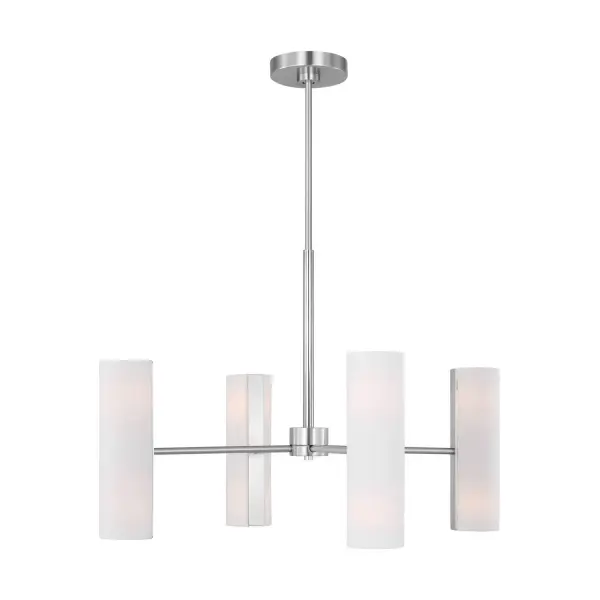 Capalino Eight Light Chandelier in Brushed Steel