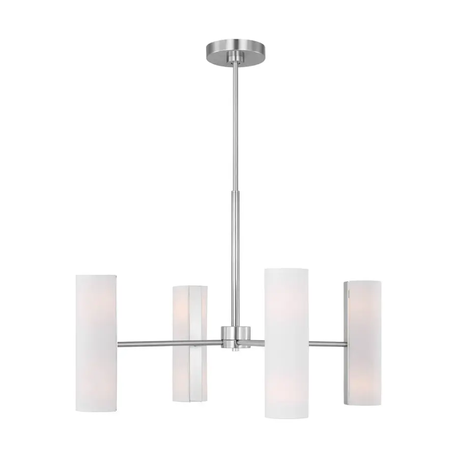Capalino Eight Light Chandelier in Brushed Steel