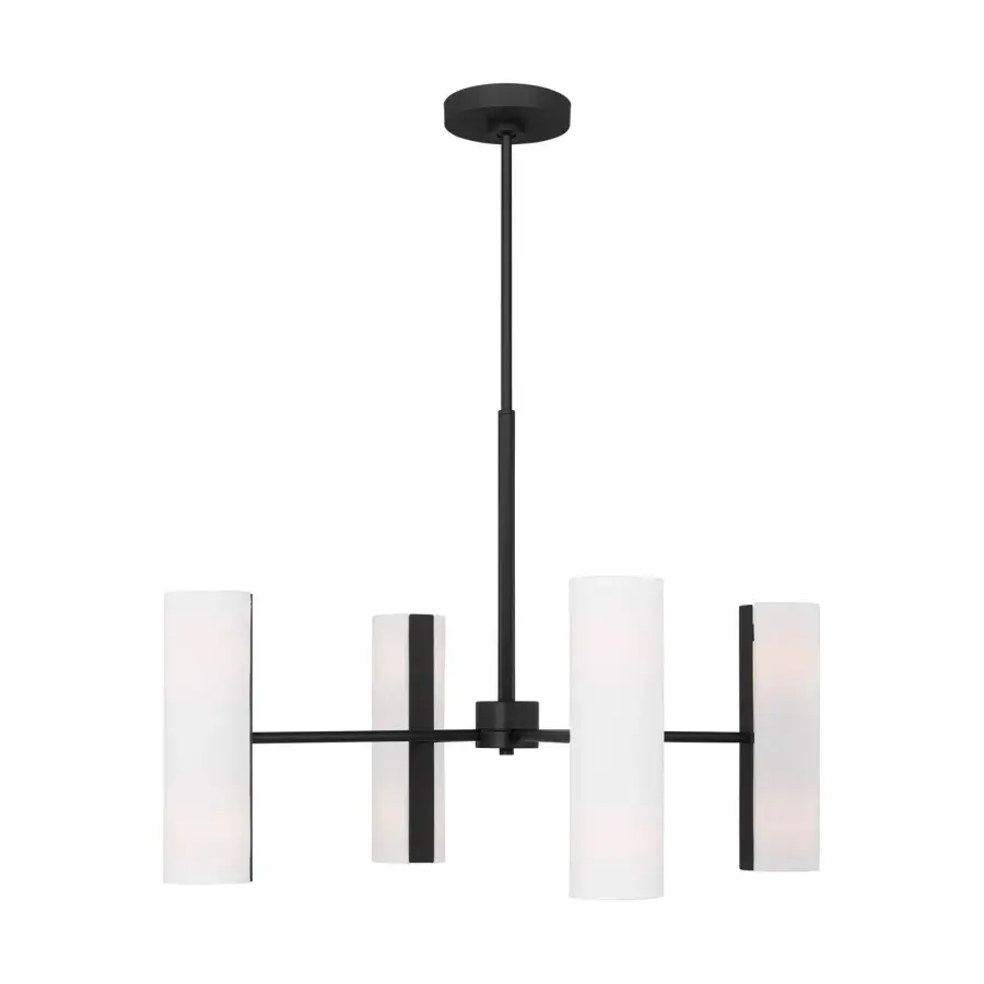Capalino Eight Light Chandelier in Midnight Black