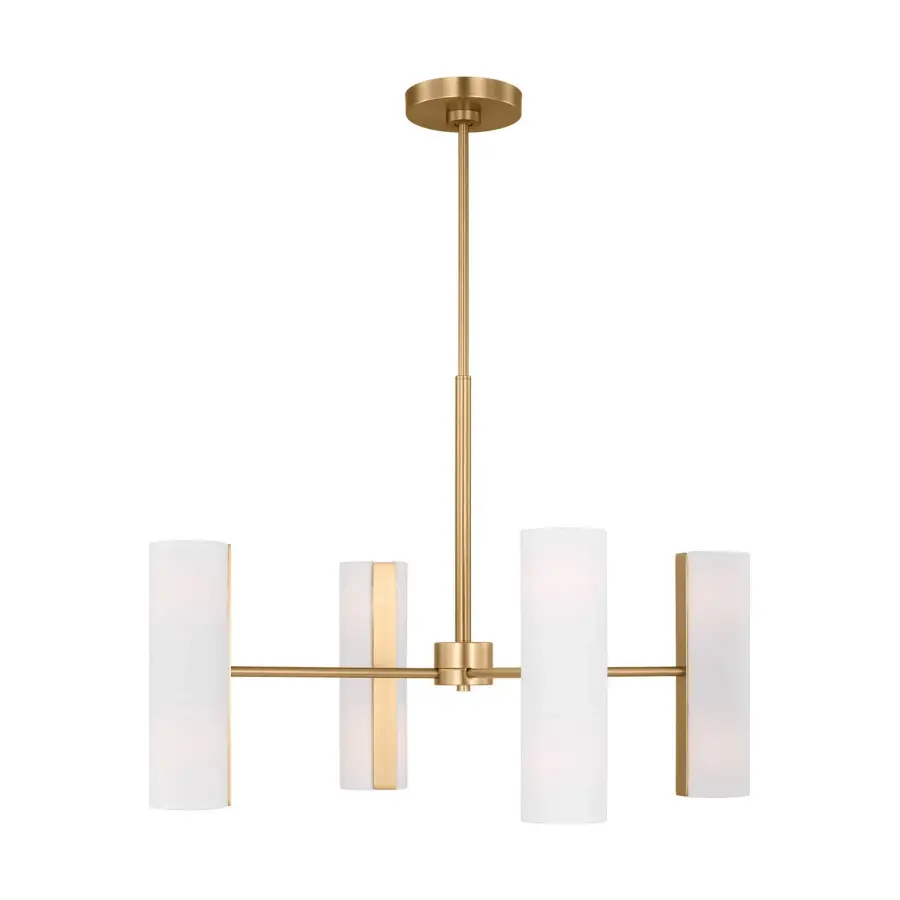 Capalino Eight Light Chandelier in Satin Brass