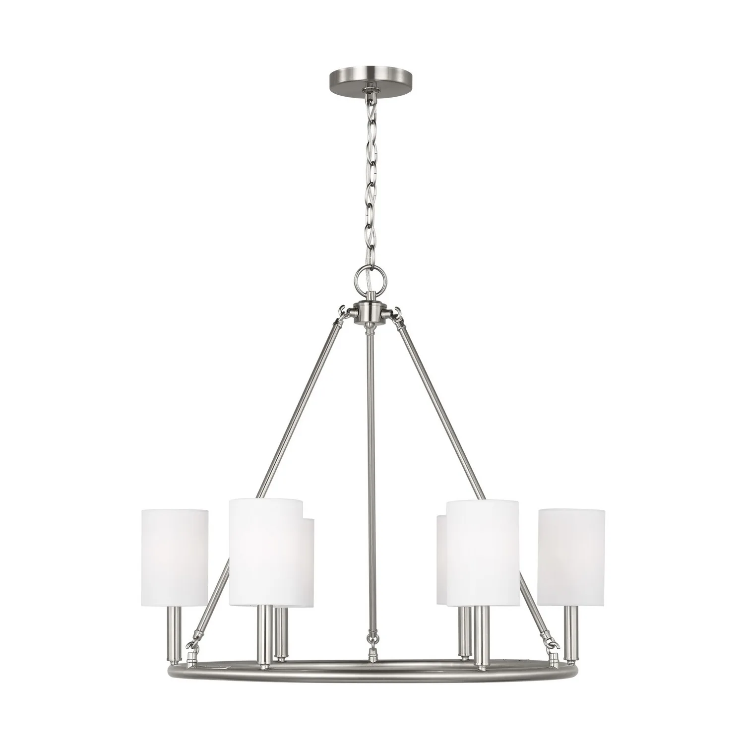 Egmont Six Light Chandelier in Brushed Steel