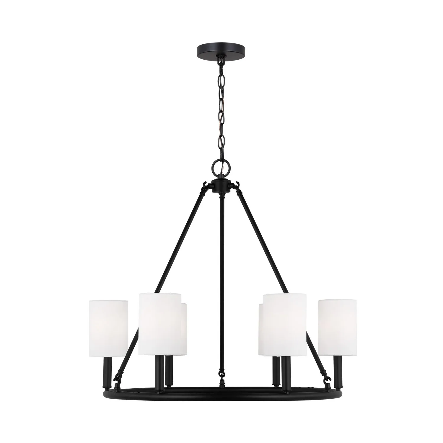 Egmont Six Light Chandelier in Midnight Black