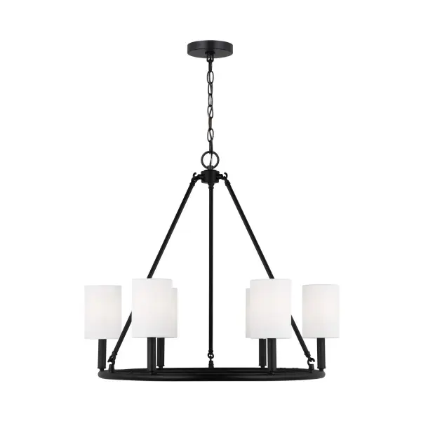 Egmont Six Light Chandelier in Midnight Black