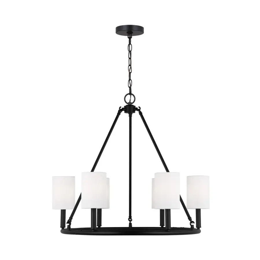 Egmont Six Light Chandelier in Midnight Black