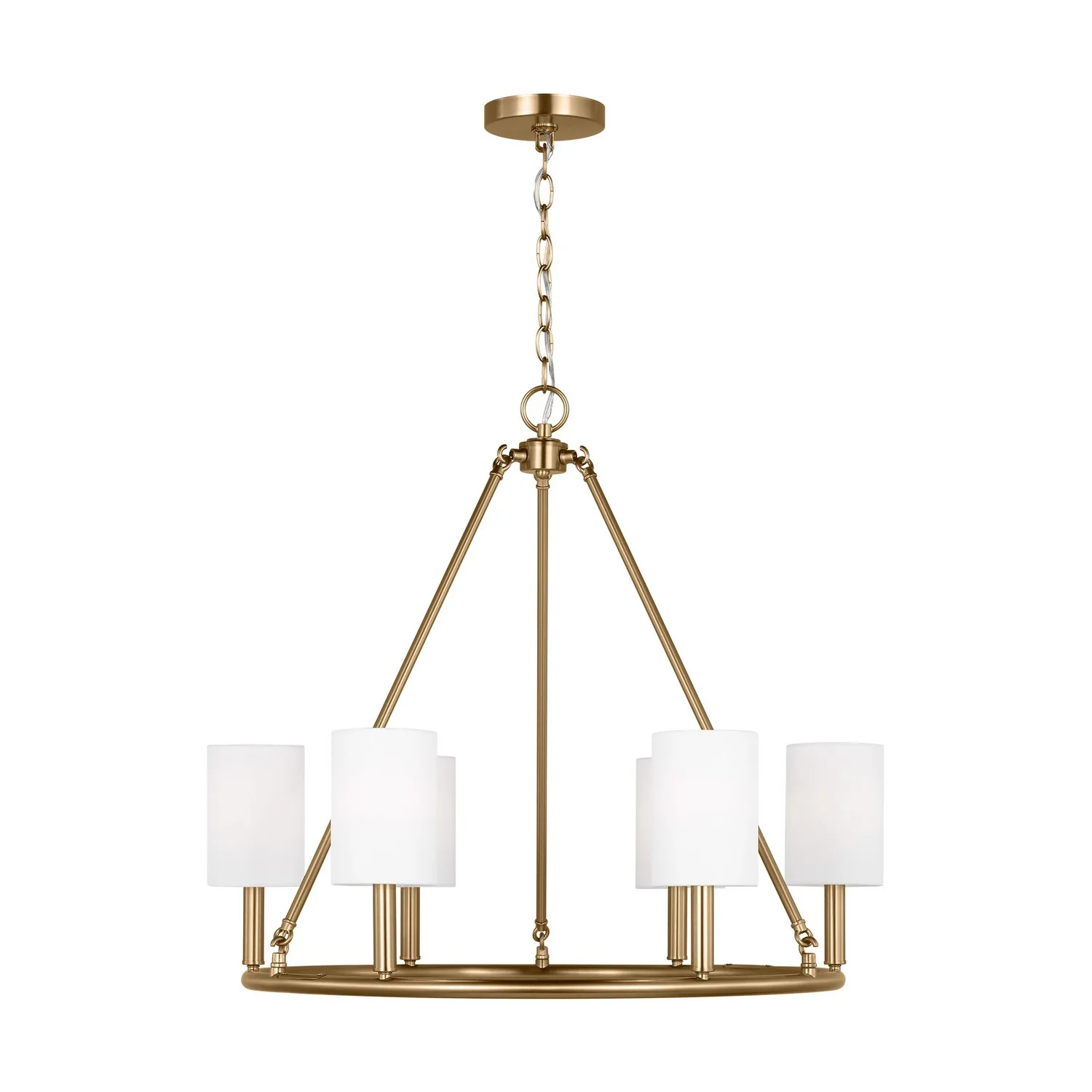 Egmont Six Light Chandelier in Satin Brass