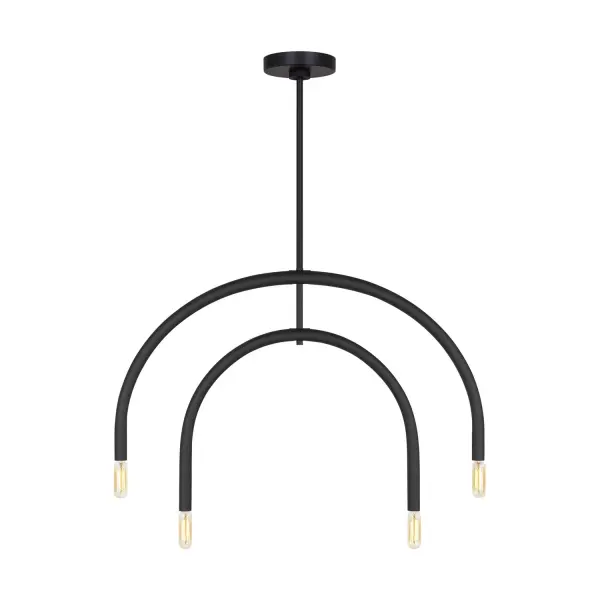 Hadden Four Light Chandelier in Midnight Black