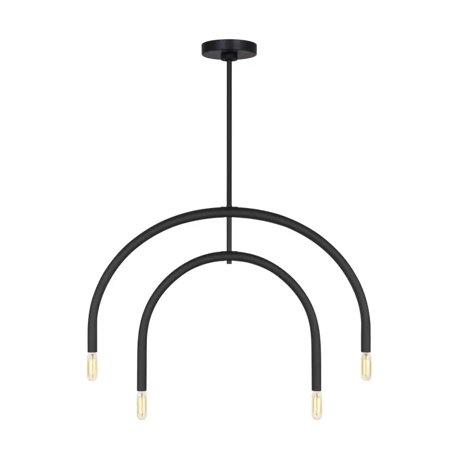 Hadden Four Light Chandelier in Midnight Black